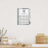 Rustic Silver Birch Tree Wedding Seating Chart Poster (Keuken)
