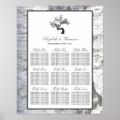 Rustic Silver Birch Tree Wedding Seating Chart Poster (Voorkant)