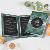 Rustic Silver Blauwgroen Black Damask Muslim Weddi