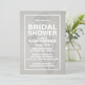 Rustic Silver Bridal Shower Invitations Kaart (Staand voorkant)
