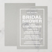Rustic Silver Bridal Shower Invitations Kaart (Voorkant / Achterkant)