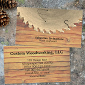 Rustic Silver Circular Saw Woodworking Professie Visitekaartje