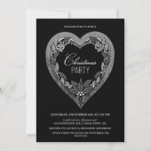 Rustic Silver Heart Kerstfeest Kaart (Voorkant)