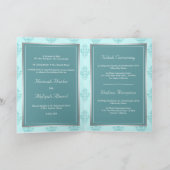 Rustic Silver Pastel Blauwgroen Damask Muslim Wedd (Binnen)