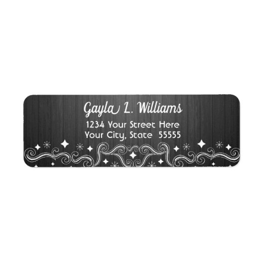 Rustic Silver Sparkle Elegant return address Etiket (Voorkant)