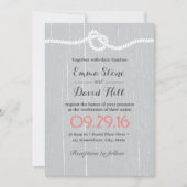 Rustic Silver Tying the Knot Wedding Invitations Kaart (Voorkant)