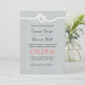 Rustic Silver Tying the Knot Wedding Invitations Kaart (Staand voorkant)