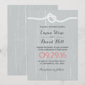 Rustic Silver Tying the Knot Wedding Invitations Kaart (Voorkant / Achterkant)