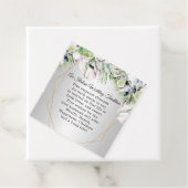 Rustic Silver White Anemone Gold Geometric Wedding Bedankjes Labels (In situ)