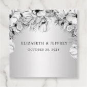 Rustic Silver White Anemone Gold Geometric Wedding Bedankjes Labels (Achterkant)