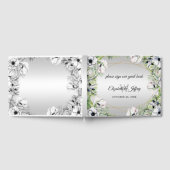 Rustic Silver White Anemone Gold Geometric Wedding Gastenboek (Volledig)