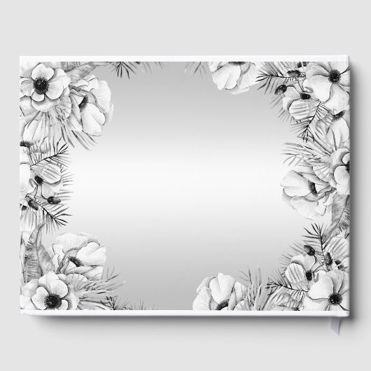 Rustic Silver White Anemone Gold Geometric Wedding Gastenboek (Achterkant)