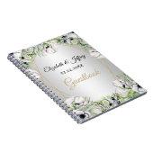 Rustic Silver White Anemone Gold Geometric Wedding Notitieboek (Rechterzijde)