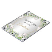 Rustic Silver White Anemone Gold Geometric Wedding Notitieboek (Linkerzijde)
