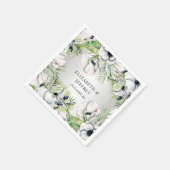 Rustic Silver White Anemone Gold Geometric Wedding Servet (Hoek)