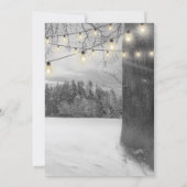 Rustic Silver Winter Tree Twinkle Lights Weddensch Kaart (Achterkant)