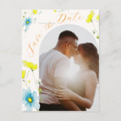 Rustic Simple 1 Photo Arch Bewaar de datum Briefkaart (Voorkant)