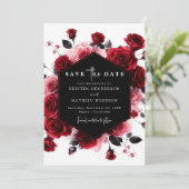 Rustic Simple Crimson Red Wedding Save The Date (Staand voorkant)