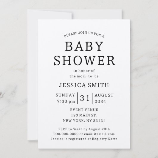 Rustic Simple Gender Neutral Kraft Baby shower Kaart (Voorkant)