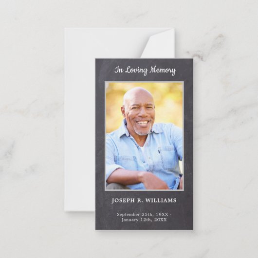 Rustic Simple Memorial Foto Funeral Bedankt Notitiekaartje (Voorkant)