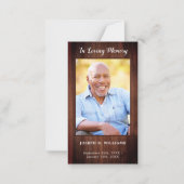 Rustic Simple Photo Memorial Funeral Bedankt Notitiekaartje (Voorkant)
