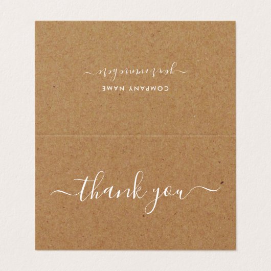 Rustic Simple Schrift, Logo/Afbeelding Bedankkaart Visitekaartje (Buitenkant ongevouwen)