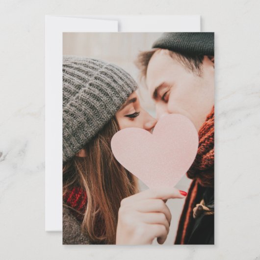 Rustic Simple Script Verloving Photo Invitation Kaart (Achterkant)