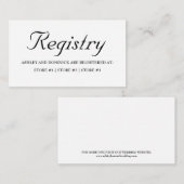 Rustic Simple Wedding Registry Enclosure Card Informatiekaartje (Voorkant / Achterkant)