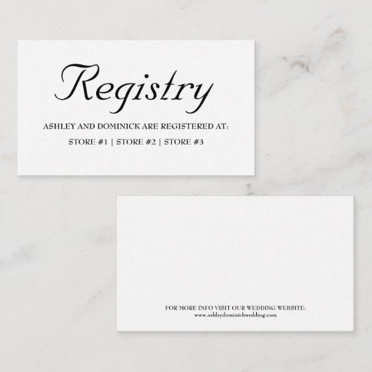 Rustic Simple Wedding Registry Enclosure Card Informatiekaartje (Voorkant / Achterkant)