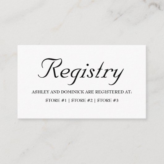 Rustic Simple Wedding Registry Enclosure Card Informatiekaartje (Voorkant)