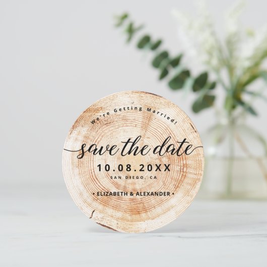 Rustic Simple Wood Barn No photoWedding Save The Date (Staand voorkant)