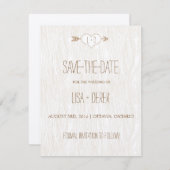 Rustic Simple Woodgrain slaat de datum op Save The Date (Voorkant / Achterkant)