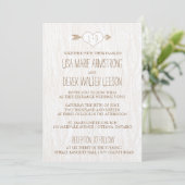 Rustic Simple Woodgrain Wedding Uitnodiging (Staand voorkant)