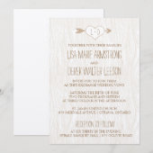 Rustic Simple Woodgrain Wedding Uitnodiging (Voorkant / Achterkant)
