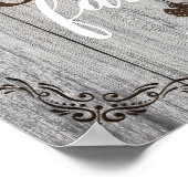 Rustic Simulate Familienaam van het Hout Poster (Hoek)