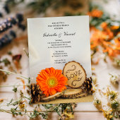 Rustic Sinaasappel Daisy Woodland Post Wedding Bru Kaart