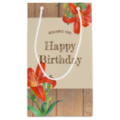 Rustic Sinaasappel Lily Botanical Illustration Klein Cadeauzakje (Achterkant)