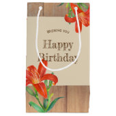 Rustic Sinaasappel Lily Botanical Illustration Klein Cadeauzakje (Voorkant)