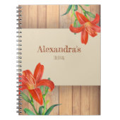Rustic Sinaasappel Lily Botanical Illustration Notitieboek (Voorkant)