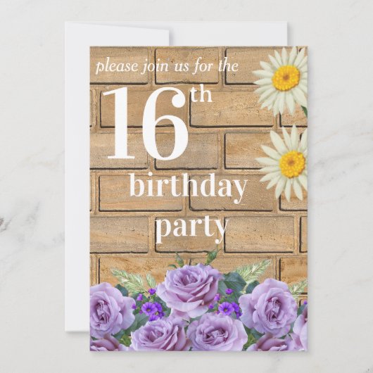 Rustic sixteen Birthday Invitatio String Wood Kaart (Voorkant)