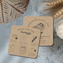 Rustic Sketch Zelfgemaakte Zuurdesem Brood Care Ti Vierkante Visitekaartje