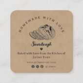 Rustic Sketch Zelfgemaakte Zuurdesem Brood Care Ti Vierkante Visitekaartje (Voorkant)