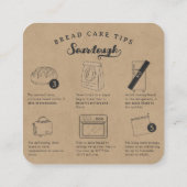 Rustic Sketch Zelfgemaakte Zuurdesem Brood Care Ti Vierkante Visitekaartje (Achterkant)