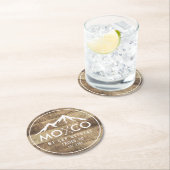 Rustic Ski House Mountain Wood Grain Gepersonalise Ronde Kartonnen Onderzetter (Insitu)