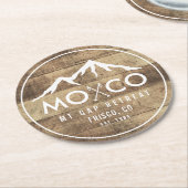 Rustic Ski House Mountain Wood Grain Gepersonalise Ronde Kartonnen Onderzetter (Gebogen)