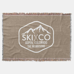 Rustic Ski Lodge Mountain Aspen Colorado Burlap Deken