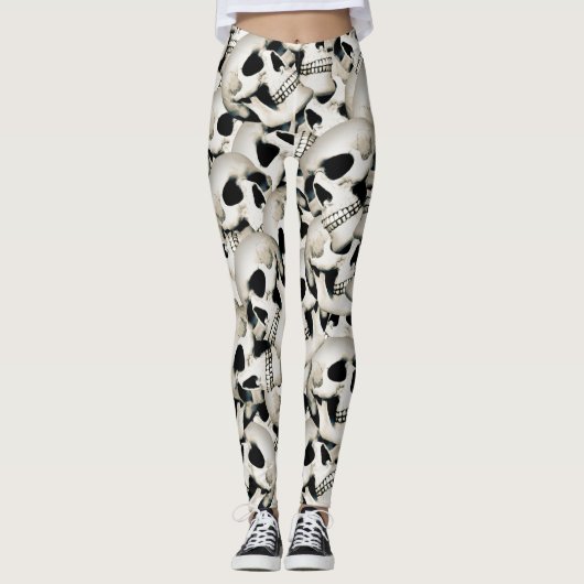 Rustic Skulls gepatterd Leggings (Voorkant)
