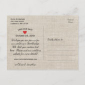 Rustic slaat de datum op |  hart — Charge Aankondigingskaart (Achterkant)