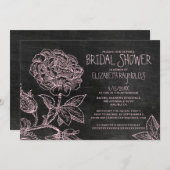 Rustic Slate Bridal Shower Invitations Kaart (Voorkant / Achterkant)