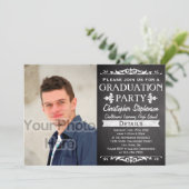 Rustic Slate  Custom Graduparty foto Kaart (Staand voorkant)